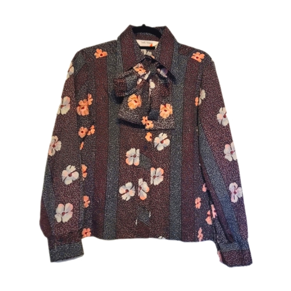 GUCCI VIBE Vintage 80s floral print blouse by Lady Arrow